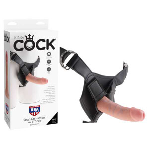 King Cock Strap on Harness With 6 Inch Cock - Tan Adult Novelties King Cock