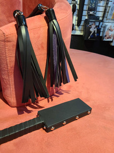 12" Leather Paddle - Black Adult Novelties Touch of Fur