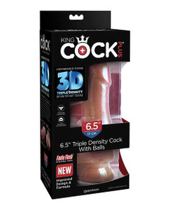 King Cock Plus 6.5" Triple Density Cock w/Balls - Tan Adult Novelties King Cock