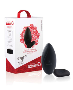 Screaming O My Secret Premium Ergonomic Remote Panty Set - Black Adult Novelties Screaming O