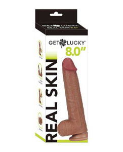 Get Lucky 8.0" Real Skin Series - Light Brown Adult Novelties VooDoo Toys