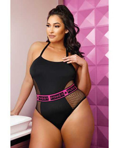 Vibes Pussy Power Micro-Net Playsuit Black QN Lingerie Fantasy Lingerie