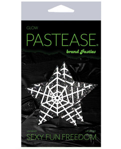 Pastease Halloween Glitter Web - Glow in the Dark Black/White Lingerie Pastease