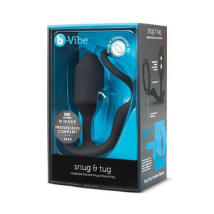 b-Vibe Snug & Tug Weighted Silicone & Penis Ring - 128 g Black Adult Novelties B-Vibe