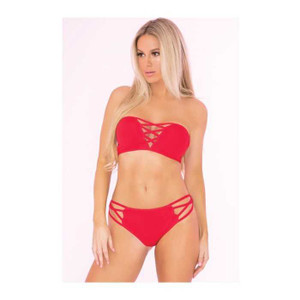 Pink Lipstick Truth or Bare 2pc Bra Set Red Lingerie Pink Lipstick