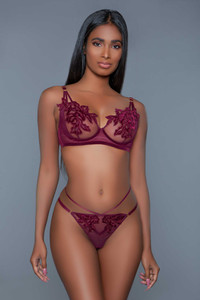 Evangeline Set Burgundy Lingerie BeWicked