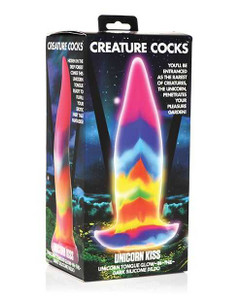 Creature Cocks Unicorn Kiss Silicone Tongue Dildo - Glow in the Dark Adult Novelties Creature Cocks
