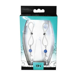Bijoux de Nip Nipple Halos Moon & Star Charm - Blue/Clear Adult Novelties Bijoux de Nip