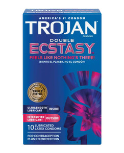 Trojan Double Ecstasy Condoms - Box of 10 Condoms Trojan