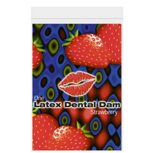 Trust Dam Latex Dental Dam - Strawberry Condoms Latex Dental Dam