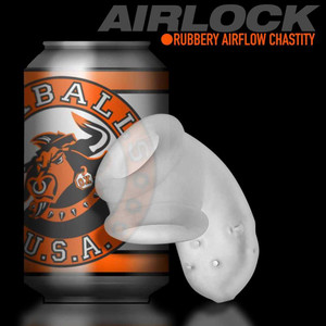 Oxballs AIRLOCK larger chastity/bulger with air-vents+drip-hole, CLR ICE Adult Novelties OxBalls