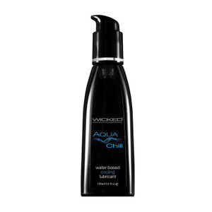 Wicked Sensual Care Aqua Chill Water Based Cooling Lubricant - 4 oz Lubes & Massage Oils Wicked