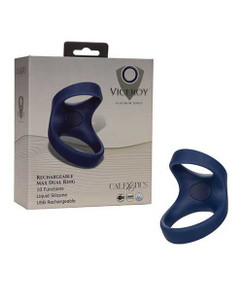 Viceroy Rechargeable Max Dual Ring - Navy Adult Novelties Vice Roy