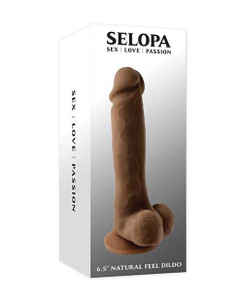 Selopa 6.5" Natural Feel Dildo - Dark Adult Novelties Selopa