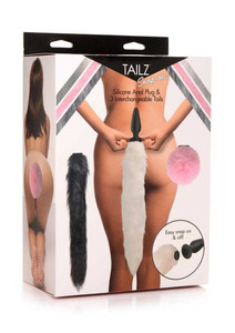 Tailz 3 Interchangeable Silicone Anal Plug Tails Set - Assorted Colors Adult Novelties TAILZ