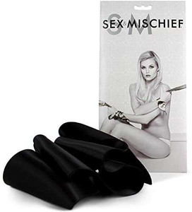 Sex and Mischief Silky Sash Restraints - Black Adult Novelties Sex & Mischief