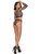 Long Sleeve Fence Net Cami Top w/Zip Front & Booty Shorts Black O/S Apparel Elegant Moments