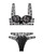 Vibes Not Your Bitch Lace Bra & Cutout Panty Black L/XL Lingerie Fantasy Lingerie