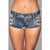 BeWicked Distressed Side Cutout Shorts Blue Apparel BeWicked