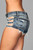 BeWicked Distressed Side Cutout Shorts Blue Apparel BeWicked