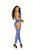 Opaque and Net Footless Bodystocking - One Size - Blue Apparel Elegant Moments
