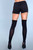 Illusion Clip Garter Thigh Highs - Black O/S Apparel BeWicked