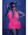 Glow Black Light Net Halter Dress Neon Pink QN Apparel Fantasy Lingerie
