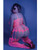 Glow Black Light Criss Cross Paneled Bodystocking Neon Pink QN Apparel Fantasy Lingerie