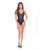 Rene Rofe Crotchless Mesh & Lace Teddy Navy M/L Apparel Rene Rofe