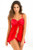 Rene Rofe- Big Bow 2 pc Flyaway Chemise and G-String Set M/L Lingerie 