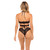 Cut Out Galloon Lace Bra Set - Black - S/M Apparel 
