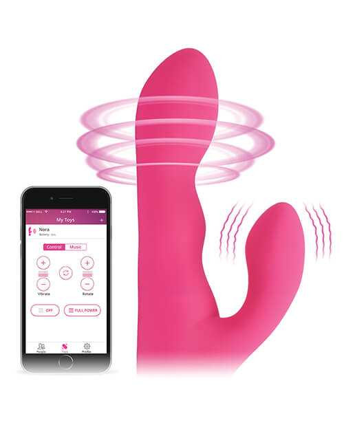 Lovense Nora Rotating Head Rabbit - Pink Adult Novelties Lovense