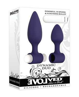 Evolved Dynamic Duo Anal Rechargeable - Purple/White Adult Novelties Evolved
