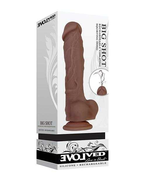 Evolved Big Shot Vibrating & Squirting Dong - Brown Adult Novelties Evolved