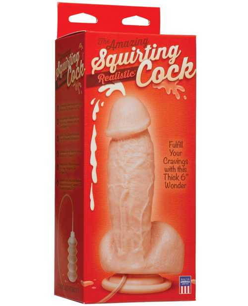 Squirting Realistic Cock w/Splooge Juice - Flesh Adult Novelties Doc Johnson