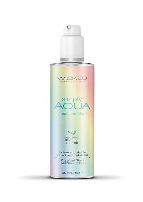 Wicked Sensual Care Simply Aqua Special Edition Water Based Lubricant - 4 oz Adult Novelties Wicked