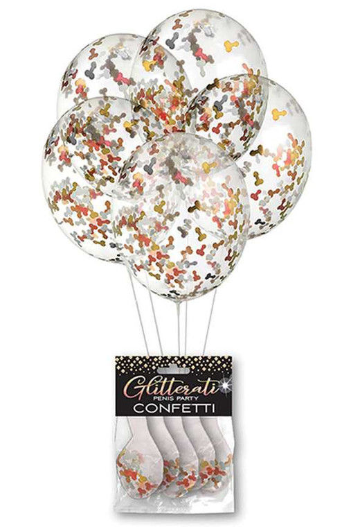 Glitterati Penis Party Balloons 5pk Bachelorette Bachelorette
