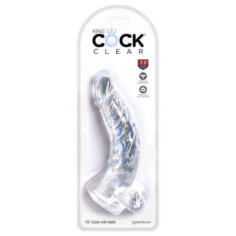 King Cock Clear 7.5" Cock w/Balls Adult Novelties King Cock