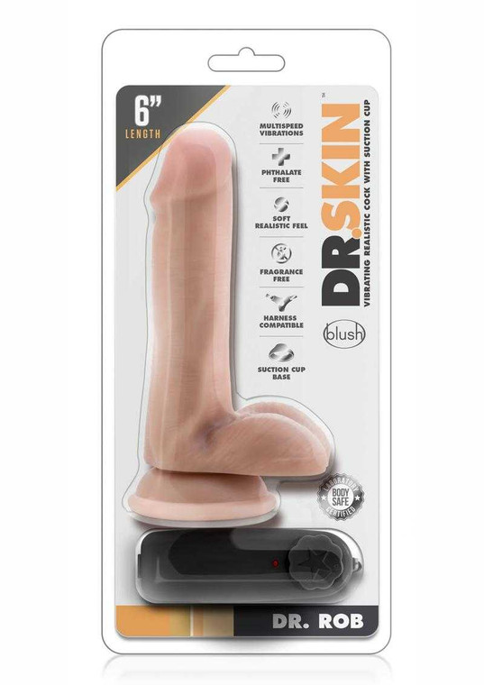 Blush Dr. Skin Dr. Rob 6" Cock w/Suction Cup - Vanilla Adult Novelties Blush