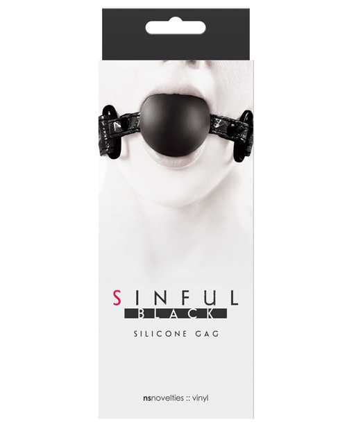 Sinful Soft Silicone Gag - Black Adult Novelties Sinful