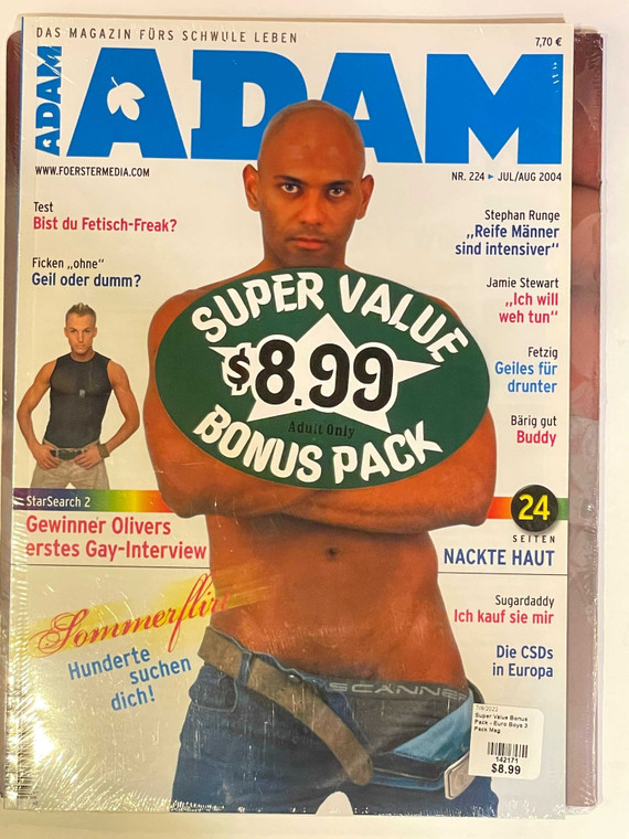 Super Value Bonus Pack - Euro Boys 3 Pack Mag - $8.99 Adult Novelties Adult Magazines