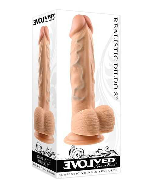 Evolved 8" Realistic Dildo w/Balls - Light Adult Novelties Evolved