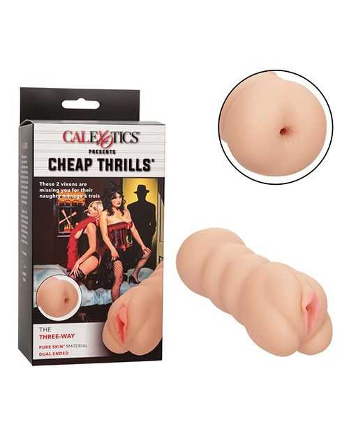 Cheap Thrills The Three-Way Dual Ended Masturbator - Ivory Adult Novelties CalExotics
