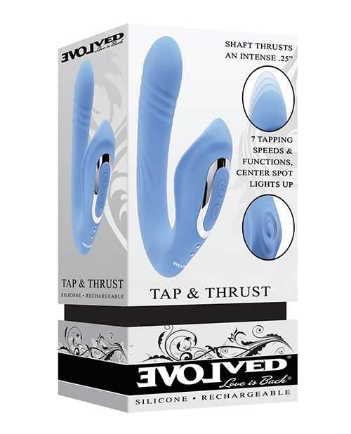 Evolved Tap & Thrust Dual Vibe - Blue Adult Novelties Evolved