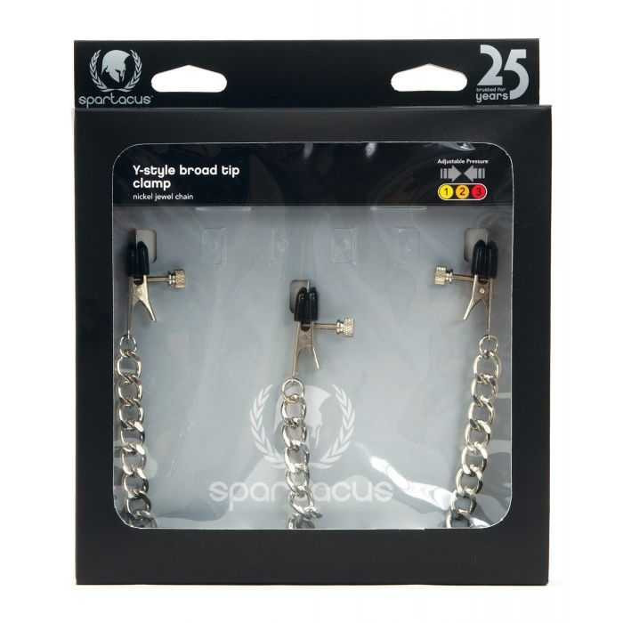 Spartacus Y-Style Broad Tip Nipple Clamps & Clit Clamp Adult Novelties Spartacus