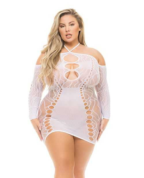 Pink Lipstick Animal Inside Dress White QN Apparel Pink Lipstick