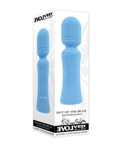 Evolved Out of The Blue Vibrating Mini Wand - Blue Adult Novelties Evolved