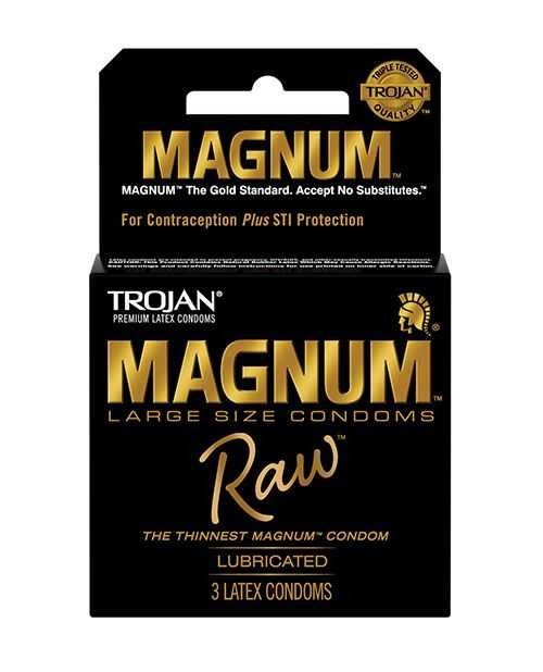 Trojan Magnum Raw Condoms - Pack of 3 Condoms Trojan