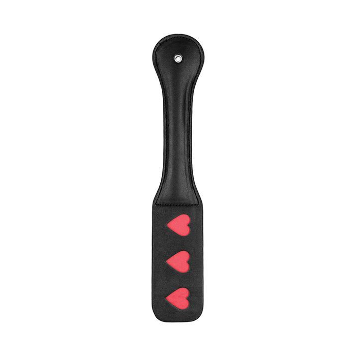 Shots Ouch Hearts Paddle - Black Adult Novelties Ouch