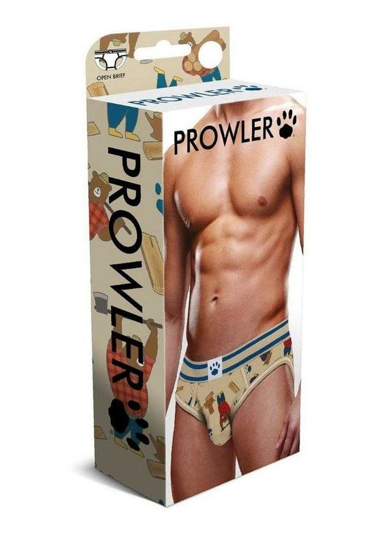 Prowler Lumber Bear Open Back Brief - XL - Brown/Blue Apparel Prowler Red